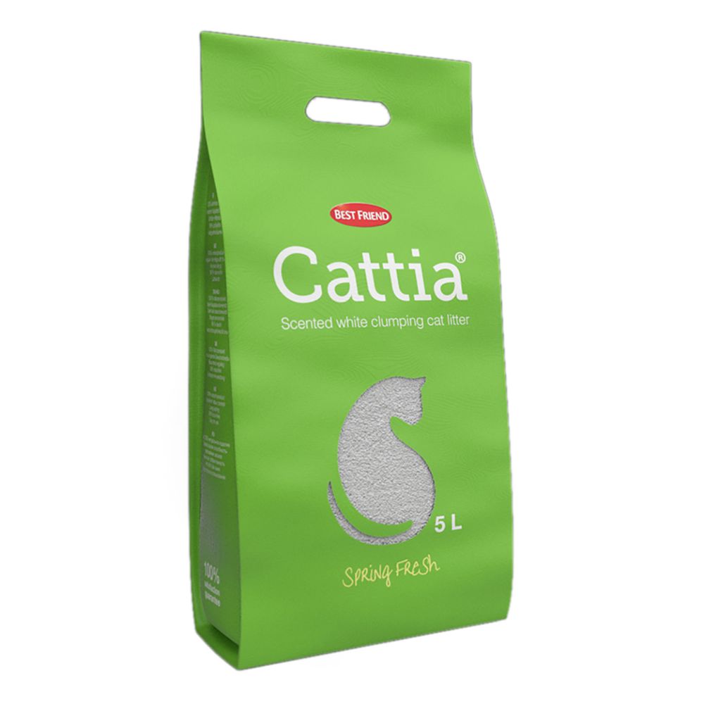Best Friend Cattia Spring Fresh klumpbildande vit parfymerad kattsand 5 l