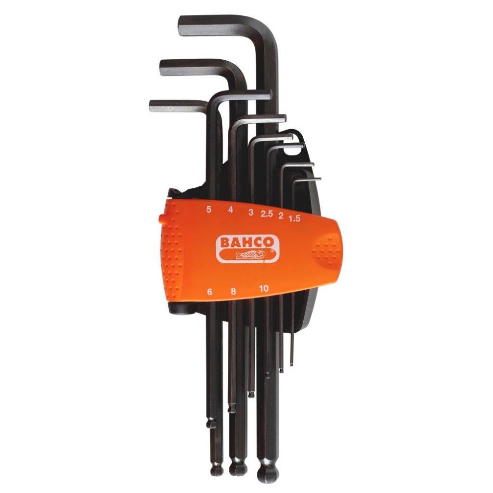 Bahco BE-9678 Sats med insexnycklar med kula 1,5 - 10 mm 9 delar