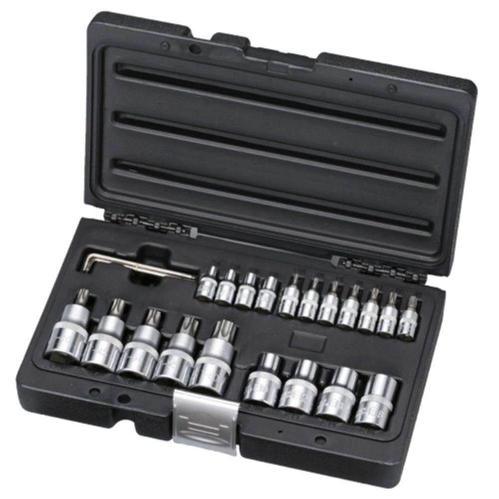 MTX Tools 23-osaline Torx otsikute ja E-Torx padrunite komplekt, 1/4" & 1/2"
