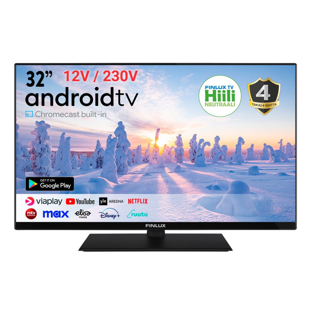 Finlux 32" M8 Android Smart TV teler, 12 V / 230 V