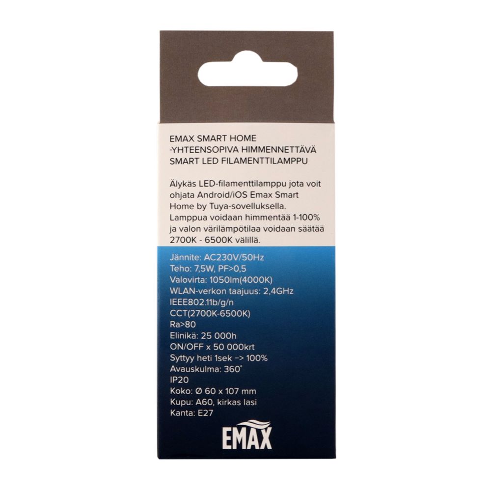 Emax Smart Home LED-filamenttilamppu A60 E27 1050lm