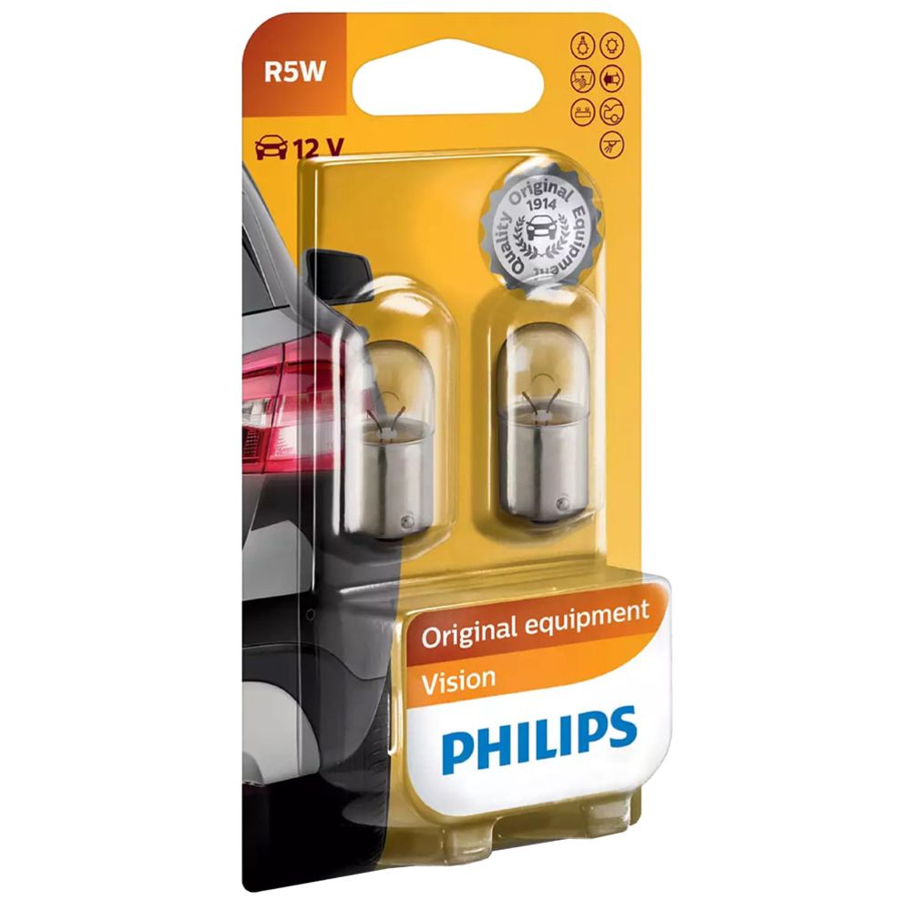 Philips BA15s-pirnid, 2 tk, 12V 5W R5W