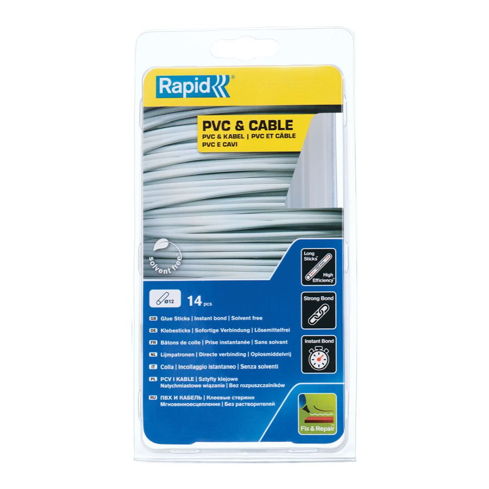 Rapid kuumliimipulk plastile ja kummile ø 12 mm, 190 mm 14 tk