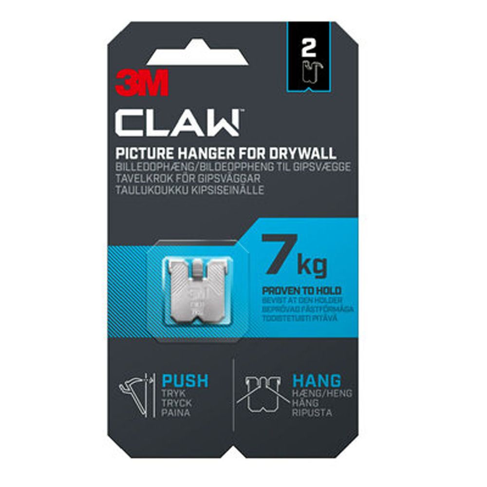 3M CLAW™ tavelkrok för gipsvägg 7 kg 2 st.