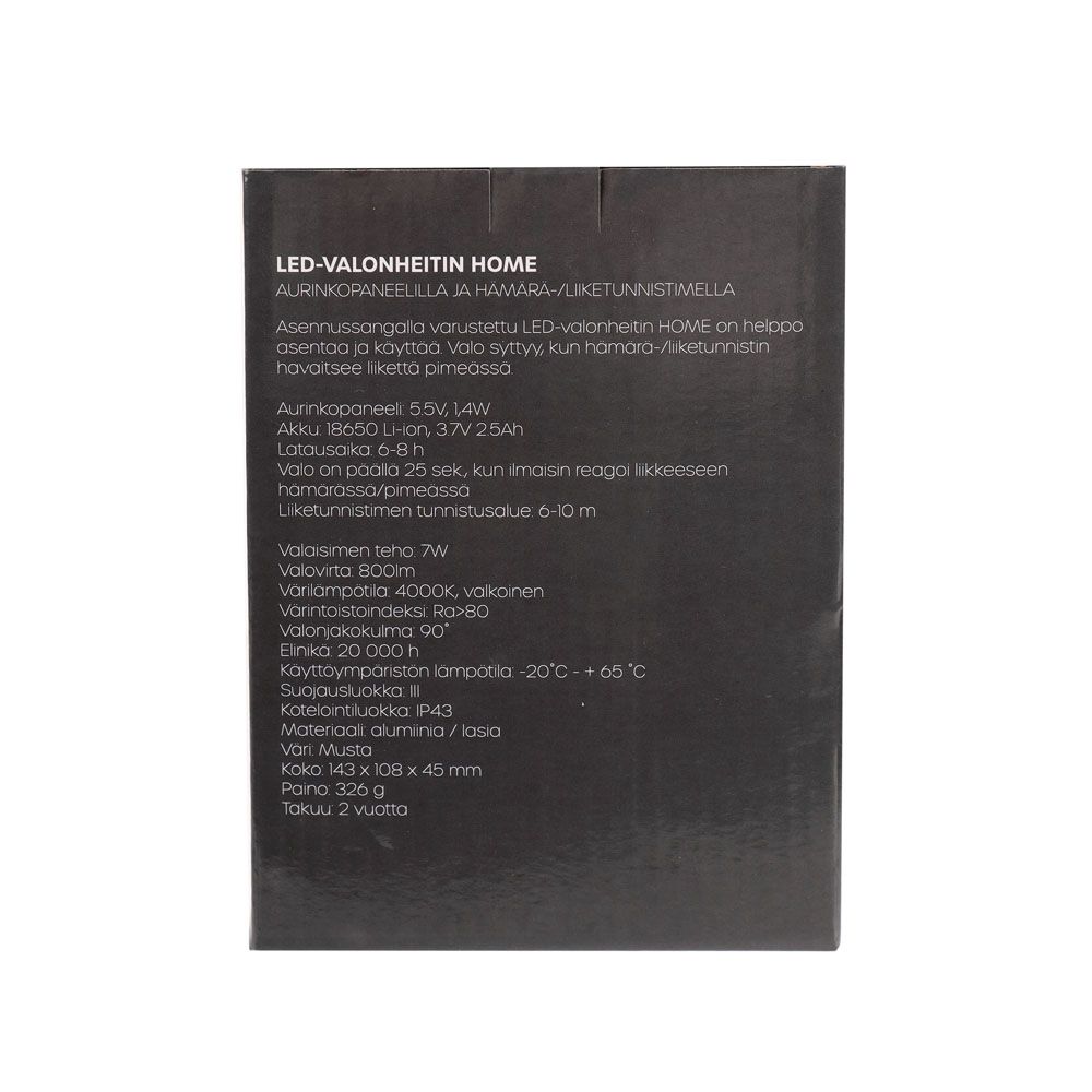 Led Energie Solar Home LED-valonheitin aurinkokennolla 7 W 800 lm 4000 K IP43