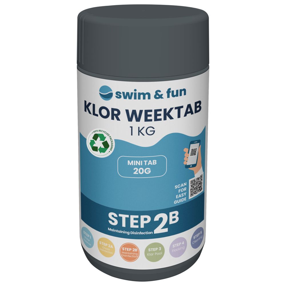 Swim & Fun Klor Weektab långsamt upplösande klor till pool 1 kg