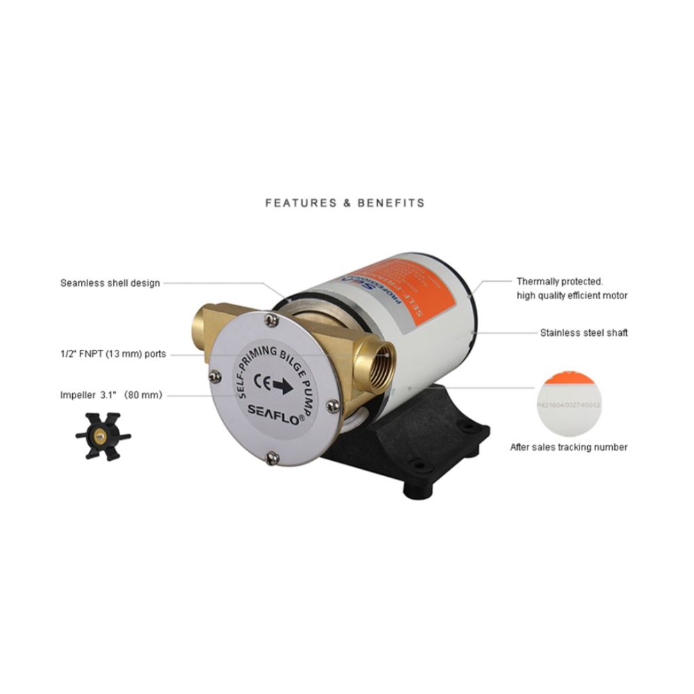Seaflo itseimevä pilssipumppu 12 V, 30,0 l/min