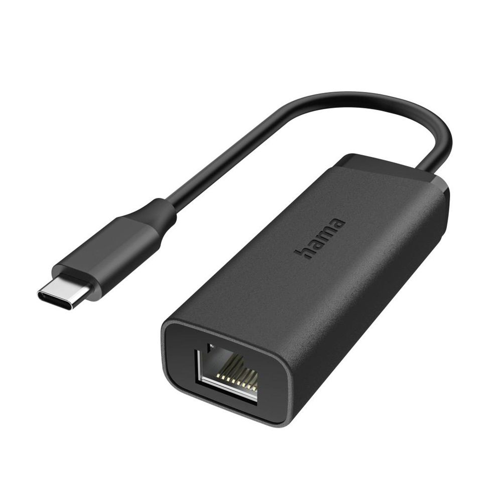 Hama Verkkoadapteri, RJ45 naaras - USB-C uros, USB 3.2 Gen 2, 2.5 Gbit/s
