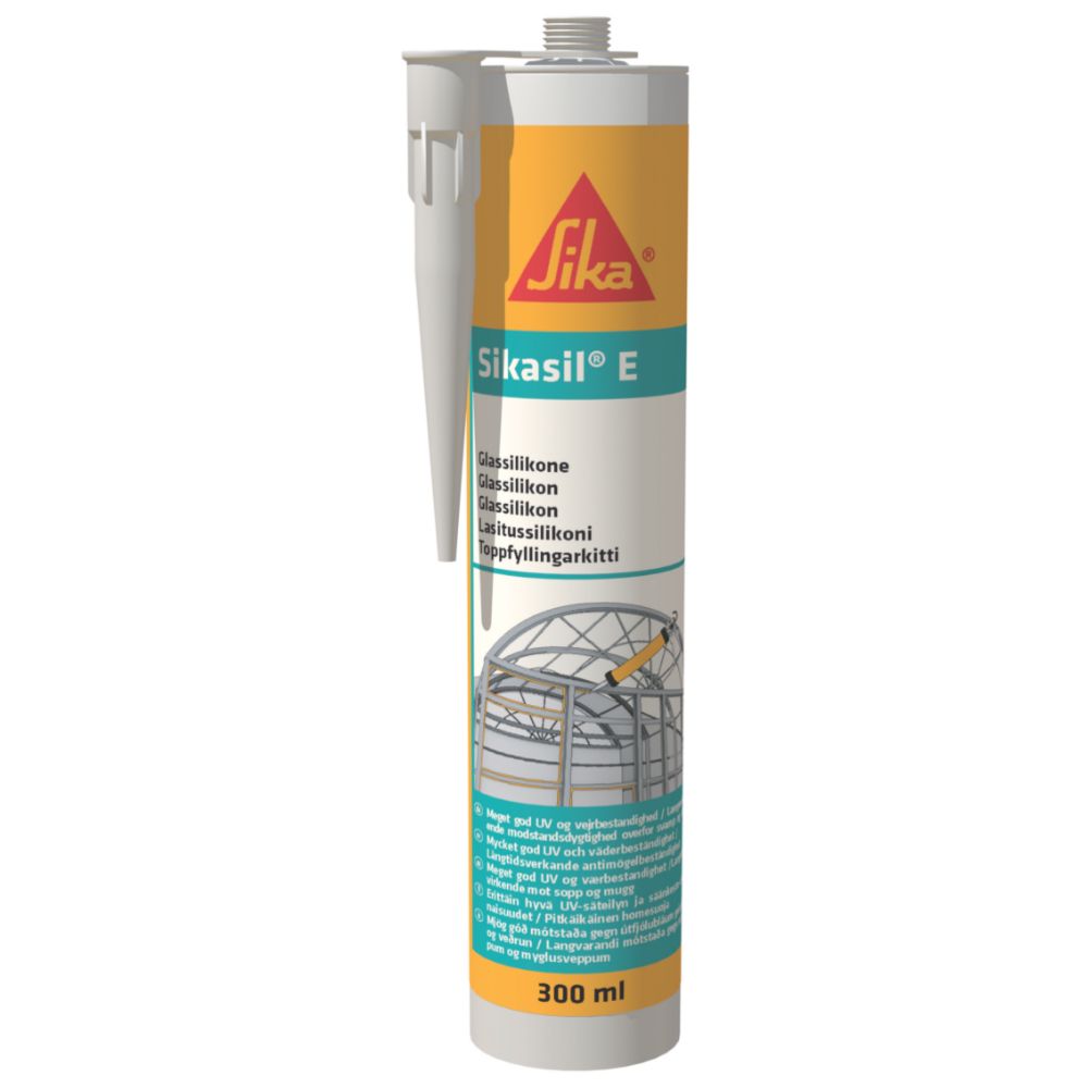 Sika Sikasil E lasitussilikoni UV suojattu, väritön 300 ml
