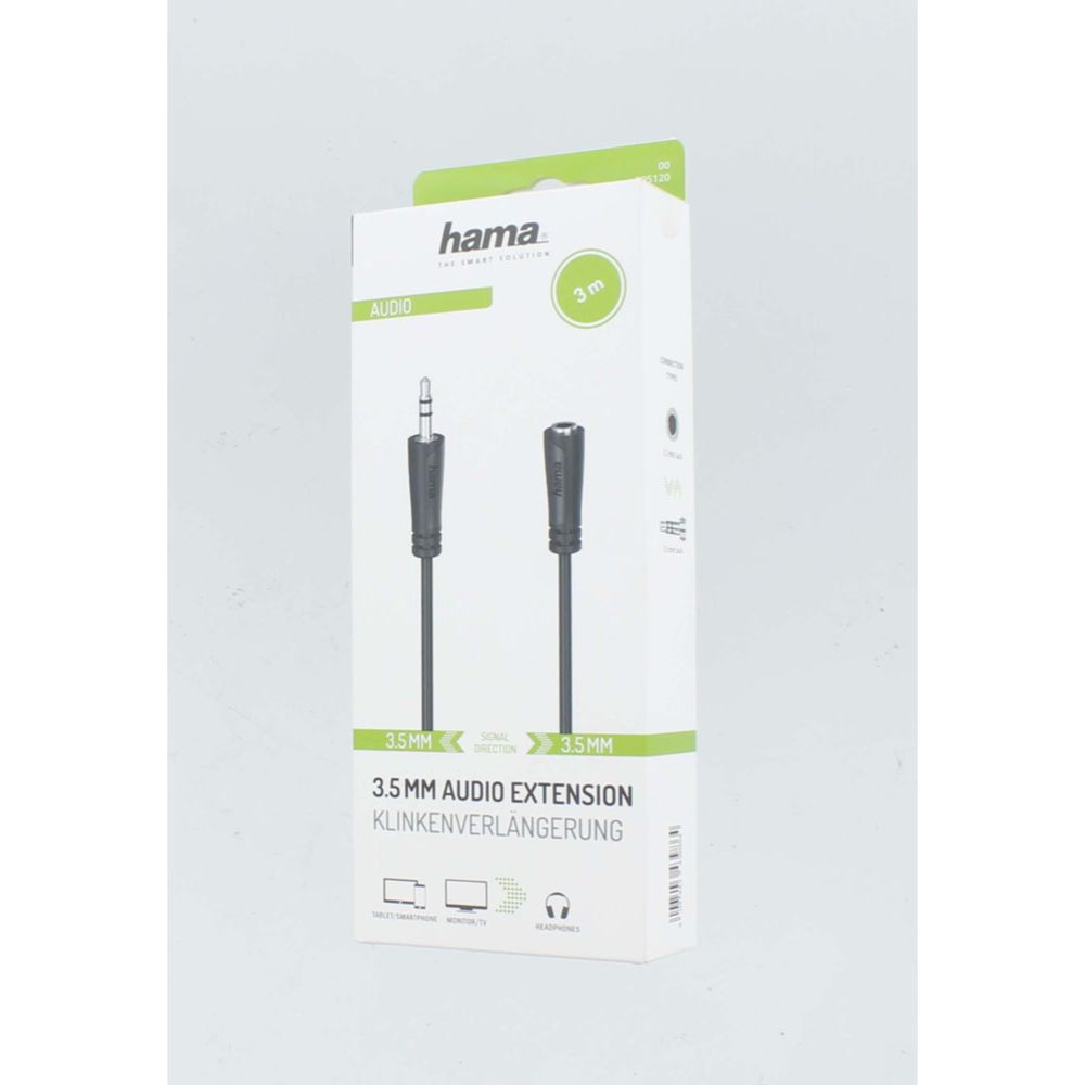 Hama Audiokaapeli, 3,5 mm uros - 3,5 mm naaras, 3,0 m