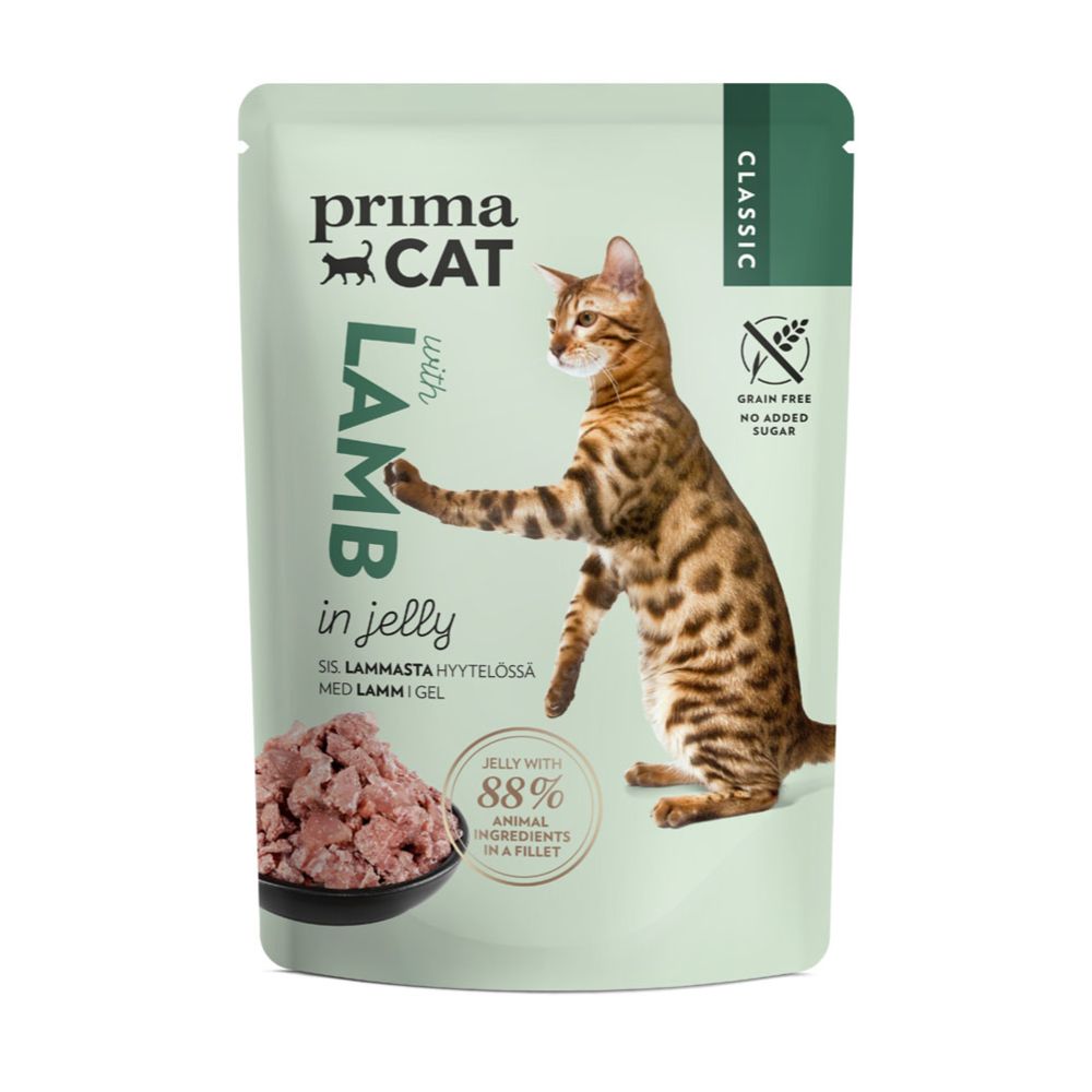 PrimaCat Classic lamm i gele 85 g