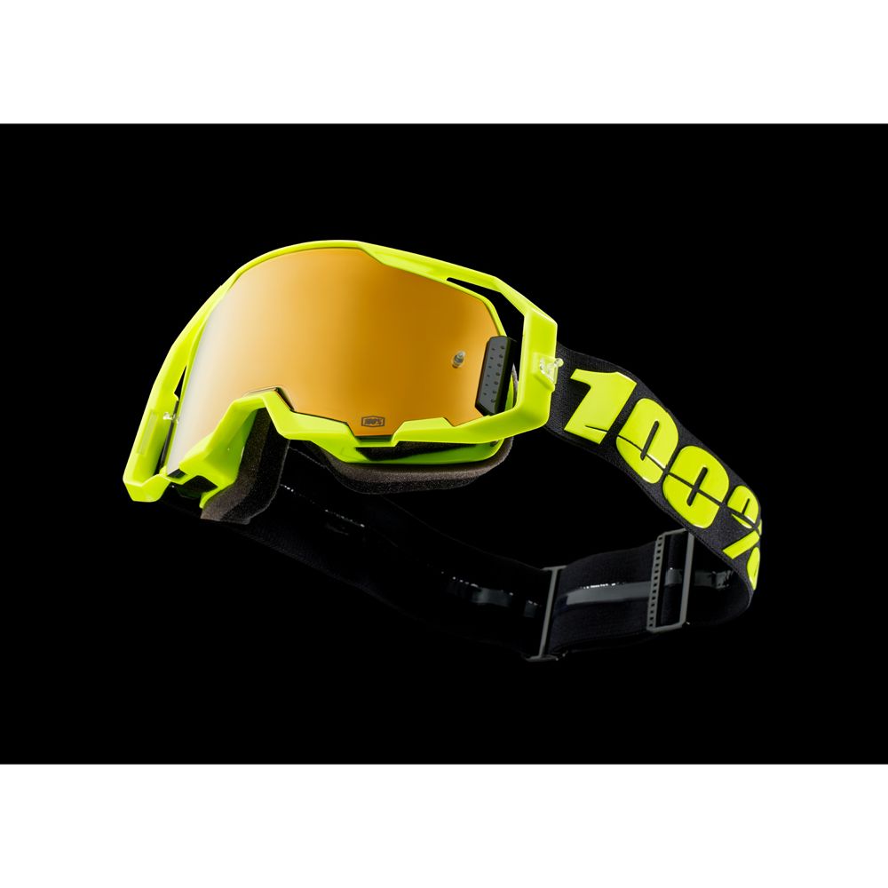 100% Armatic Neon Yellow crossglasögon guld spegellins