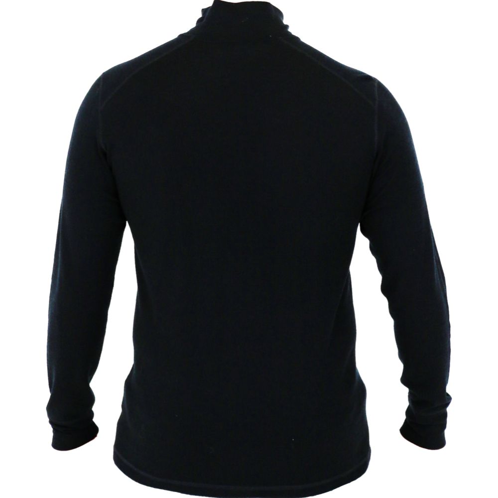 Woodlander merino underställströja 1/2 zip svart