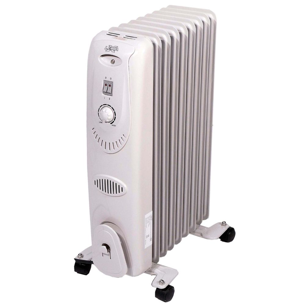 9 ribiga õliradiaator, 2000 W, helehall