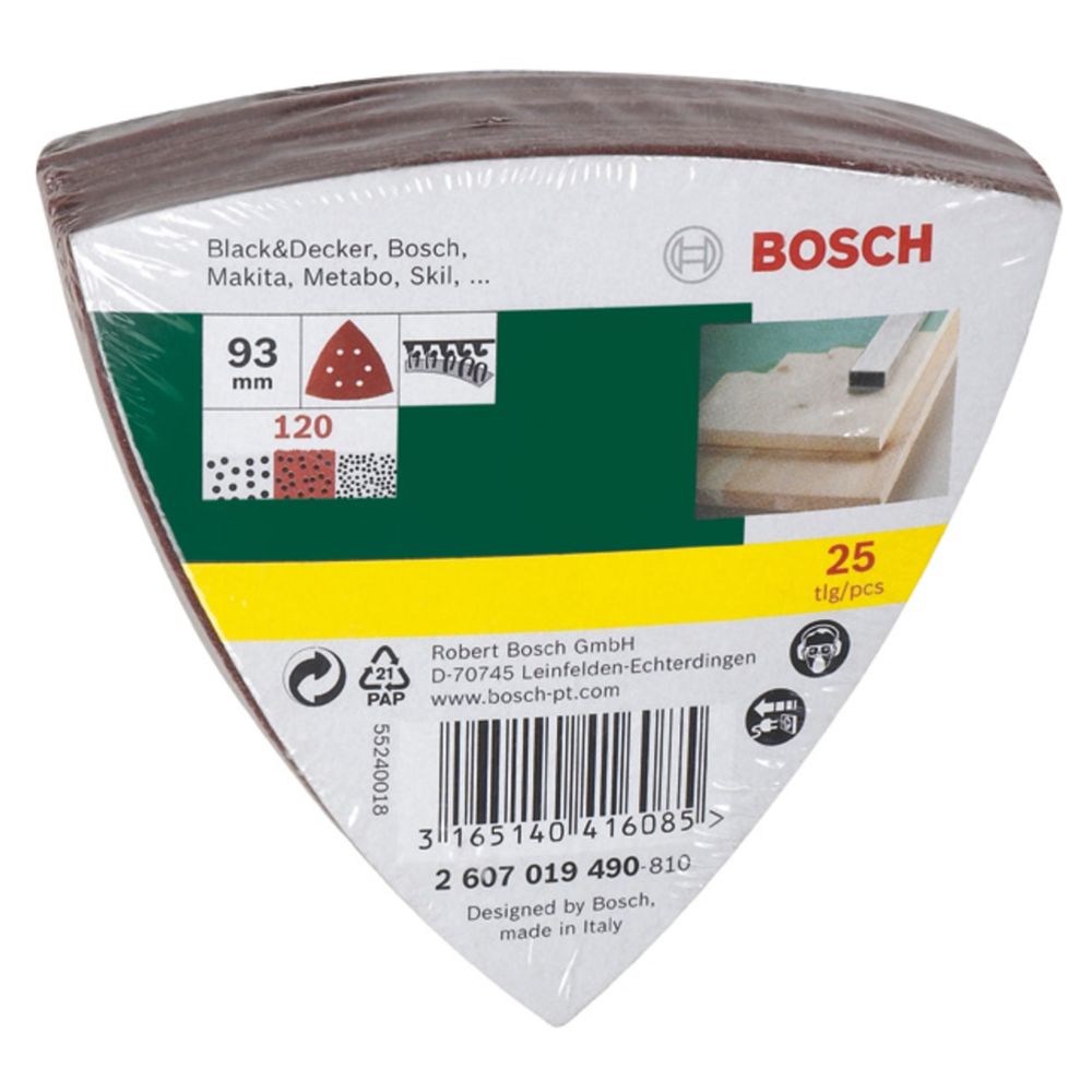 Bosch kolmiohiomapaperi 93 mm G120 25 kpl