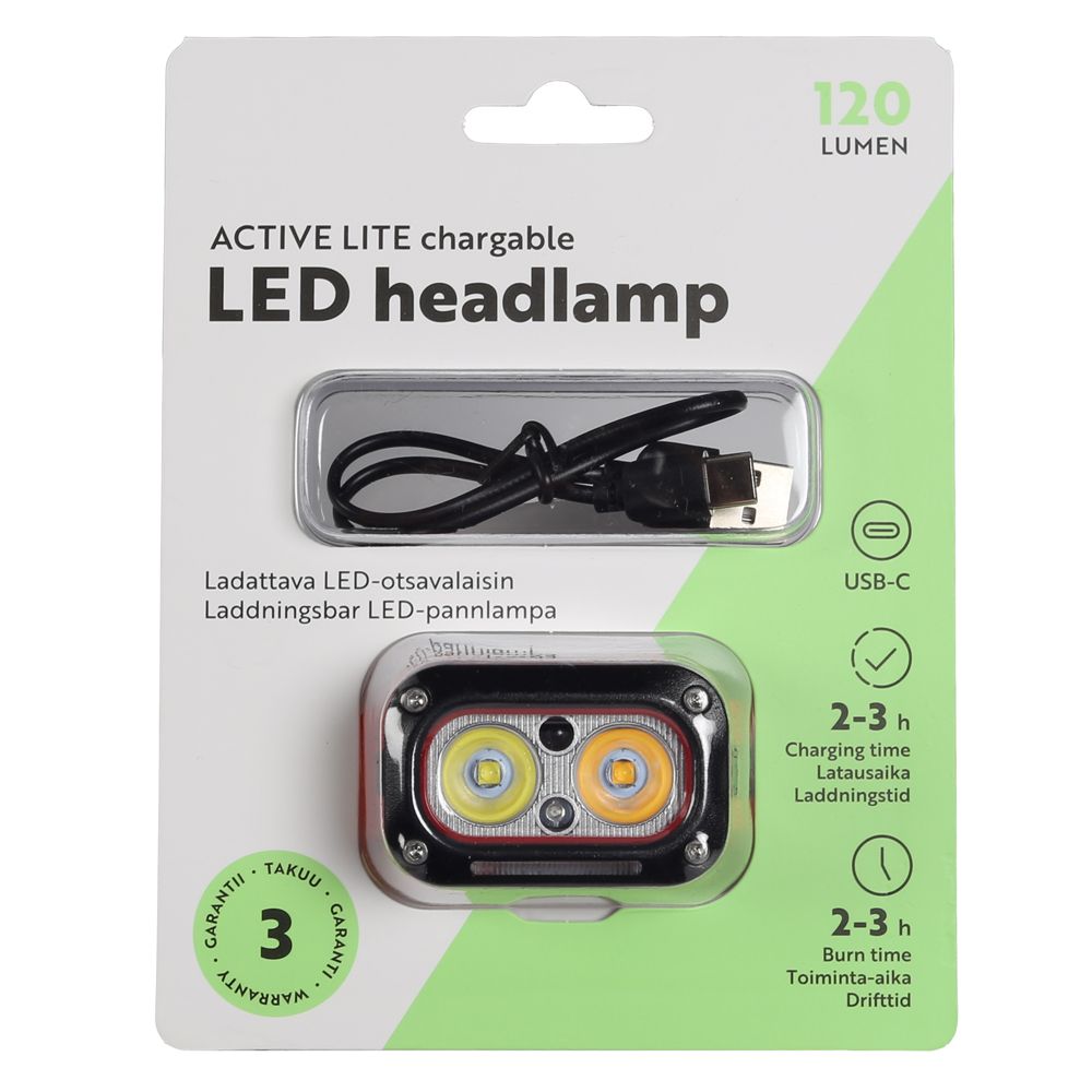 MTX Active Lite LED-otsavalaisin 120 lm sensorilla ladattava