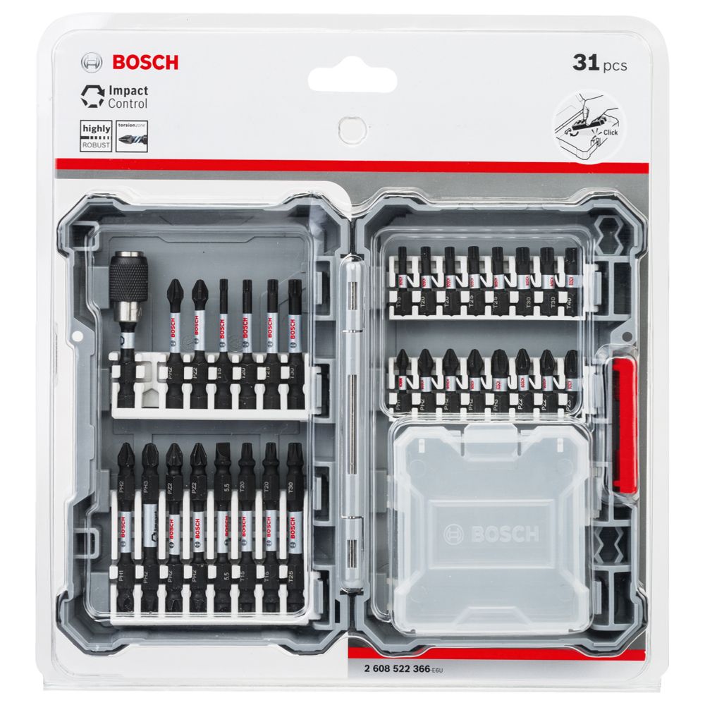 Bosch Pick and Click Impact Control kruvikeeraja otsikute komplekt, 31 osa