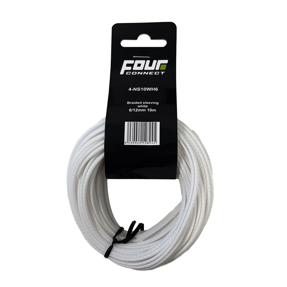 FOUR Connect nailonsukk, valge, 6/12 mm, 10 m
