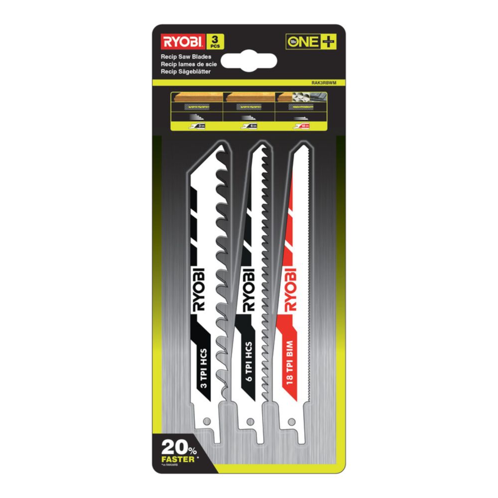 Ryobi ONE+ tigersågblad 3 st. RAK3RBWM