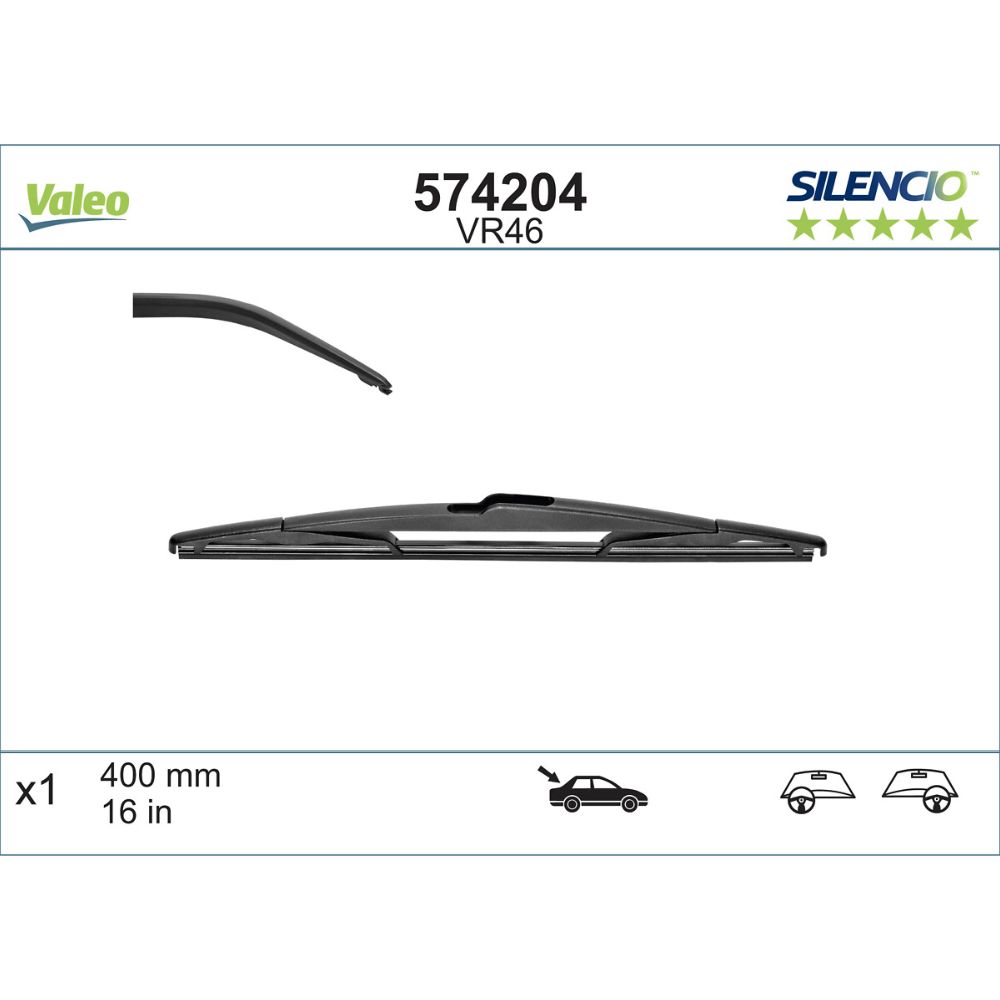 Valeo Silencio VR46 takapyyhkijänsulka 40 cm