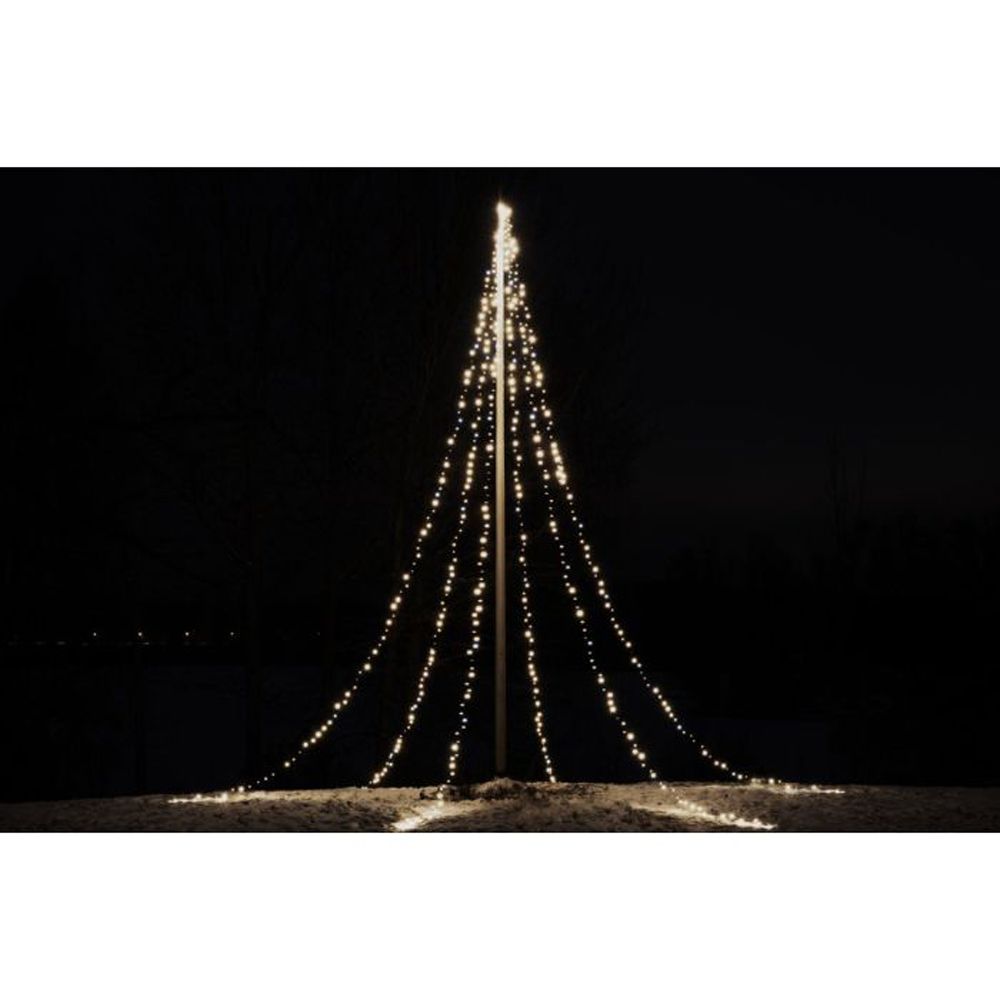 Finnlumor flaggstångsbelysning blinkande 600 LED varmvit