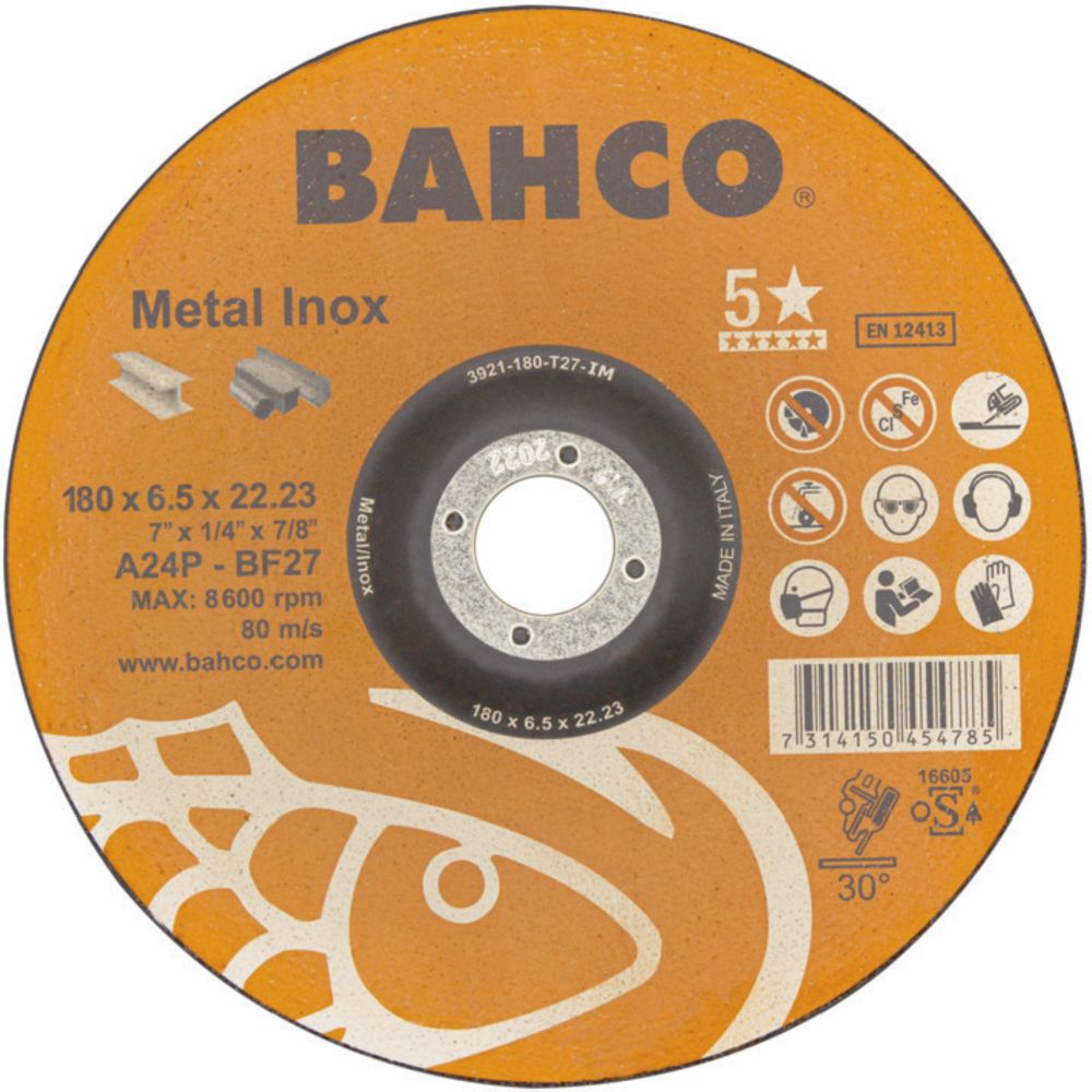 Bahco 3921-180-T27-IM slipskiva 180 x 6,5 mm metall