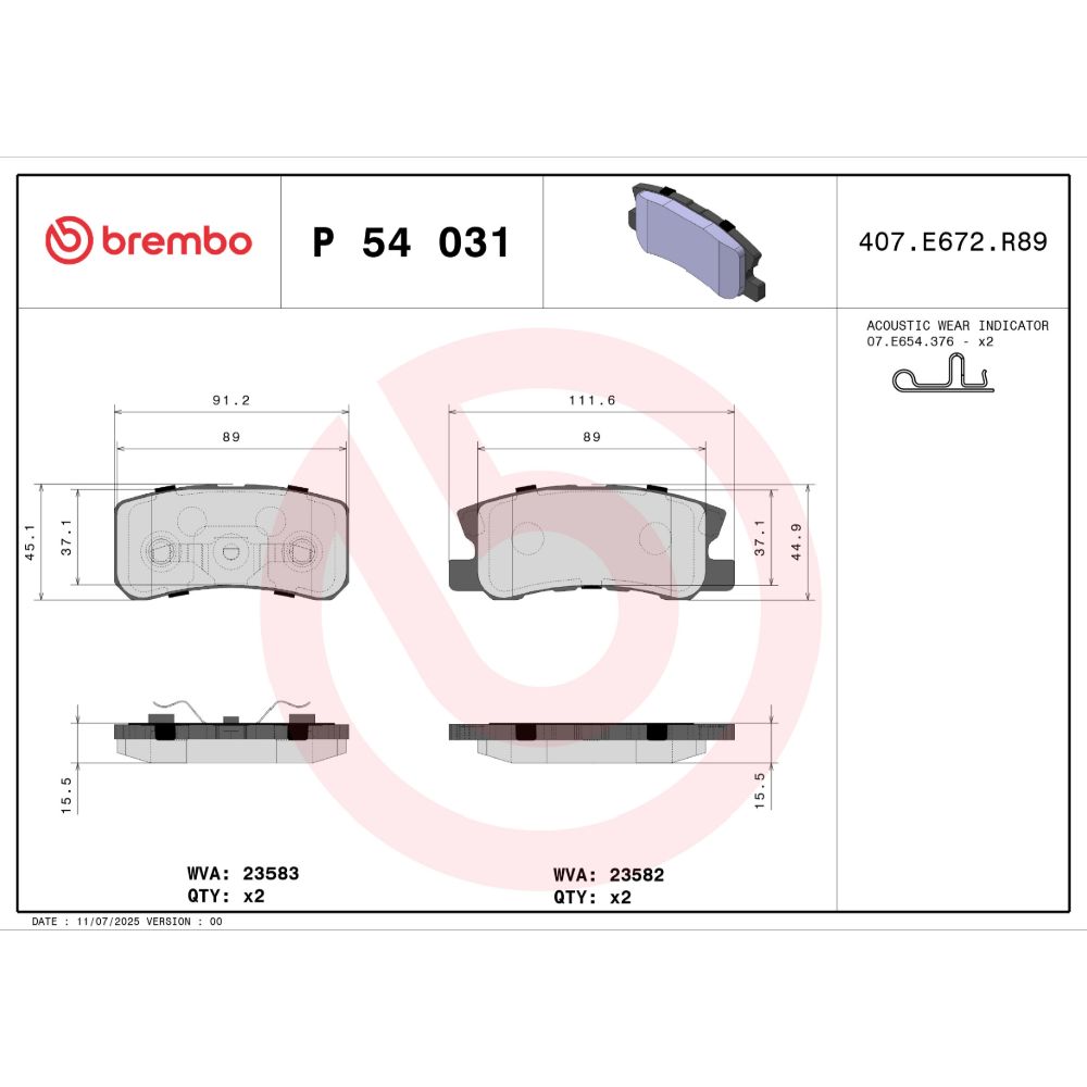 Piduriklotside komplekt 97-22588