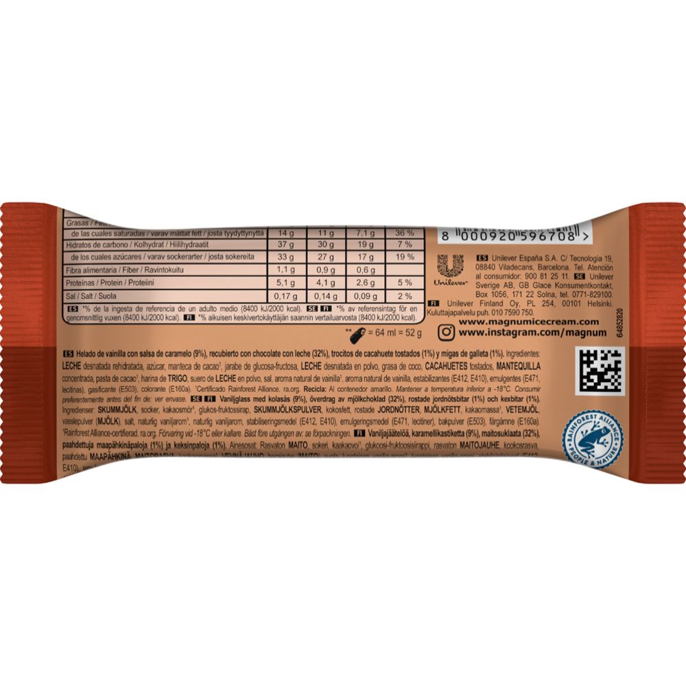 Magnum Caramel & Nut Bar Jäätelö 64 ml / 52 g