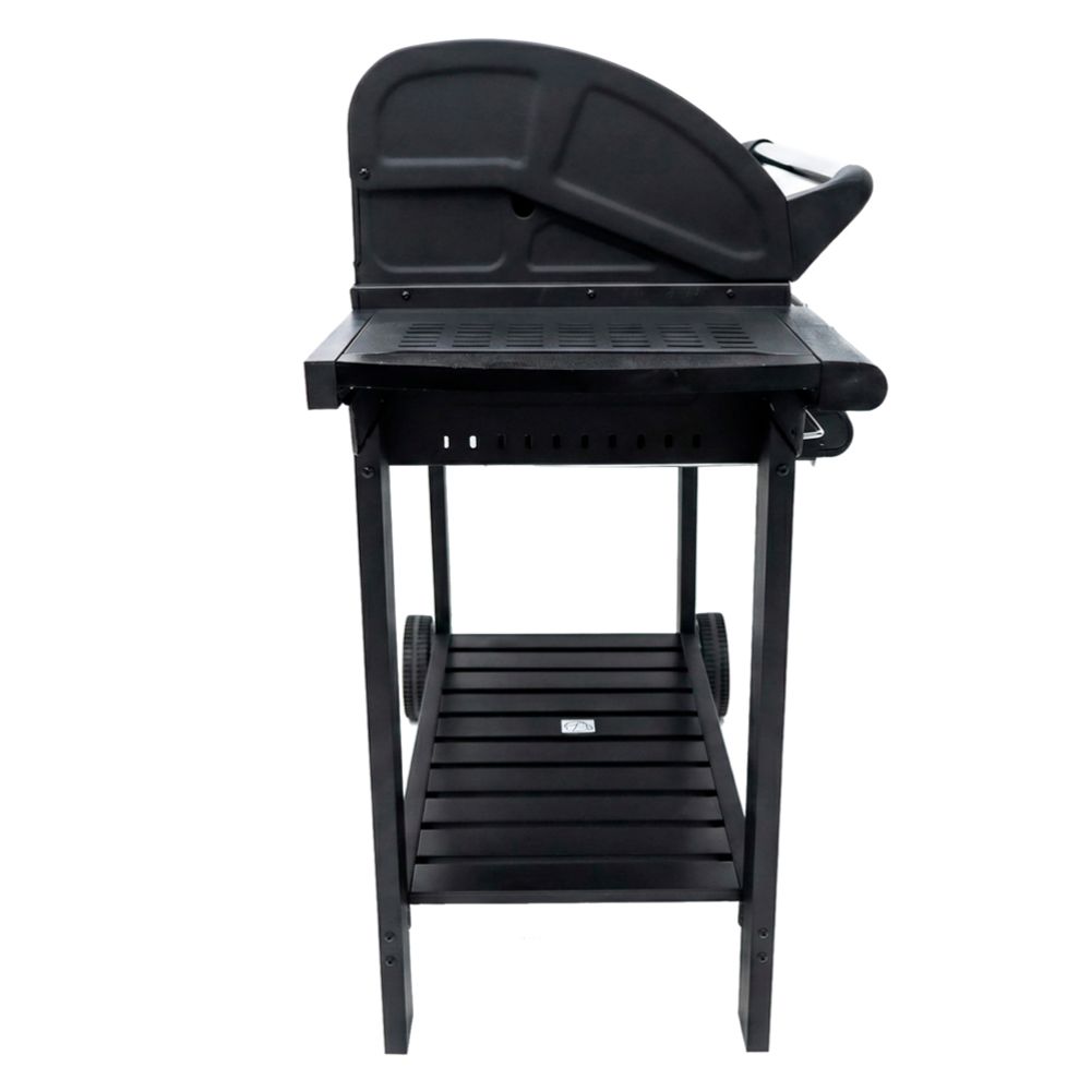 Roastmaster 4-polttiminen kaasugrilli puutasolla