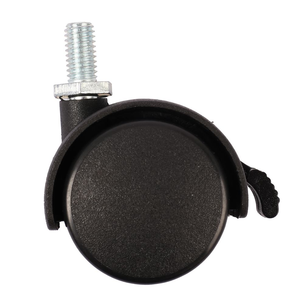 Möbelhjul 40 mm med broms M8-gänga