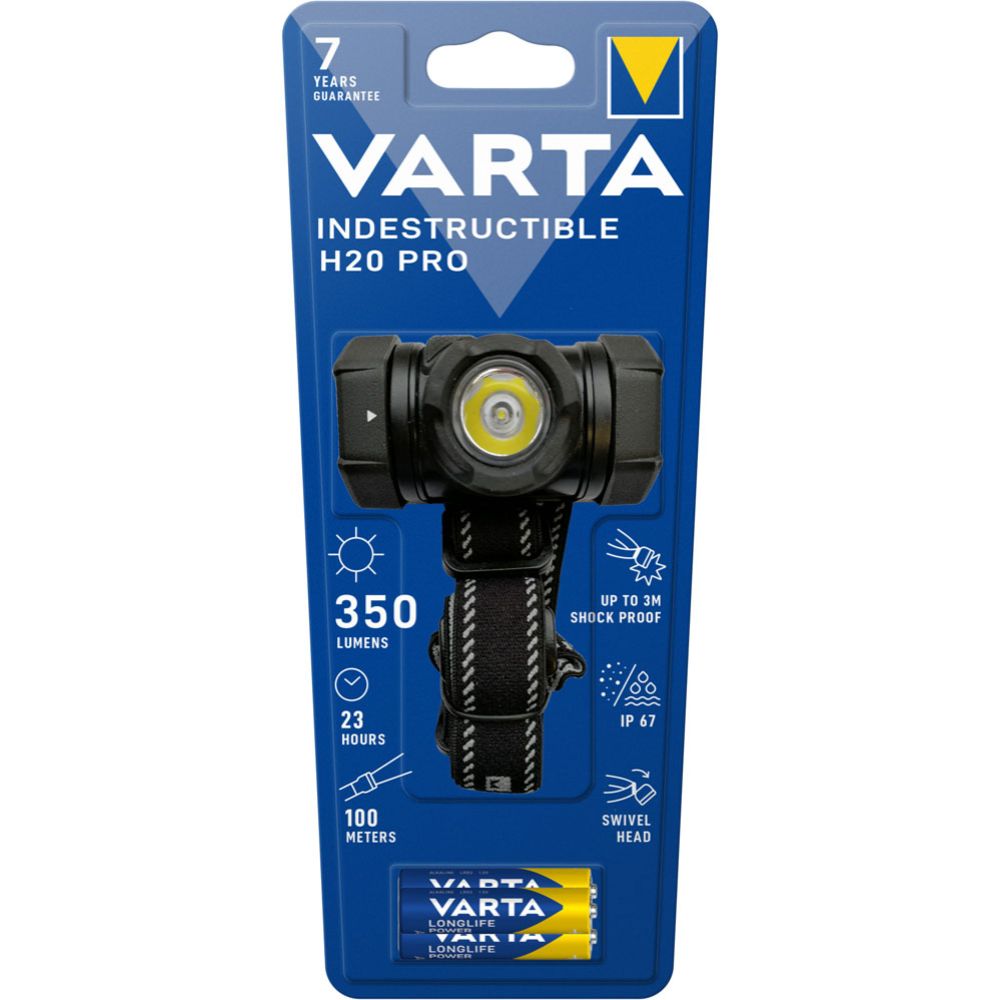 VARTA Indestructible H20 Pro otsavalaisin 350 lm