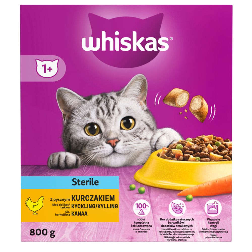 Whiskas 1+ Sterile Kyckling 800 g