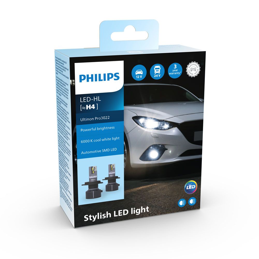 Philips Ultinon Pro 3022 LED H4 ajoneuvopolttimopari