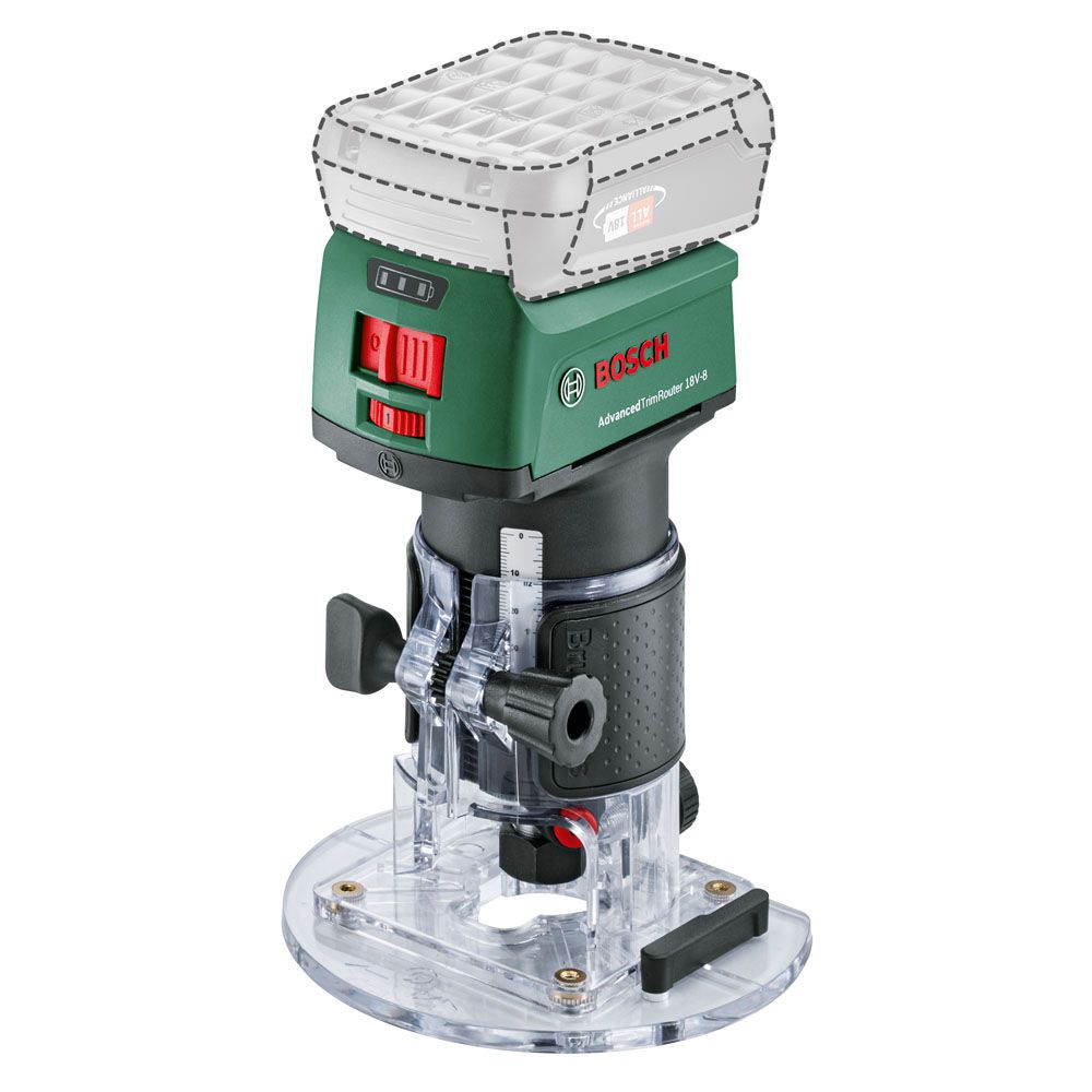 Bosch AdvancedTrimRouter batteridriven handöverfräs 18 V utan batteri