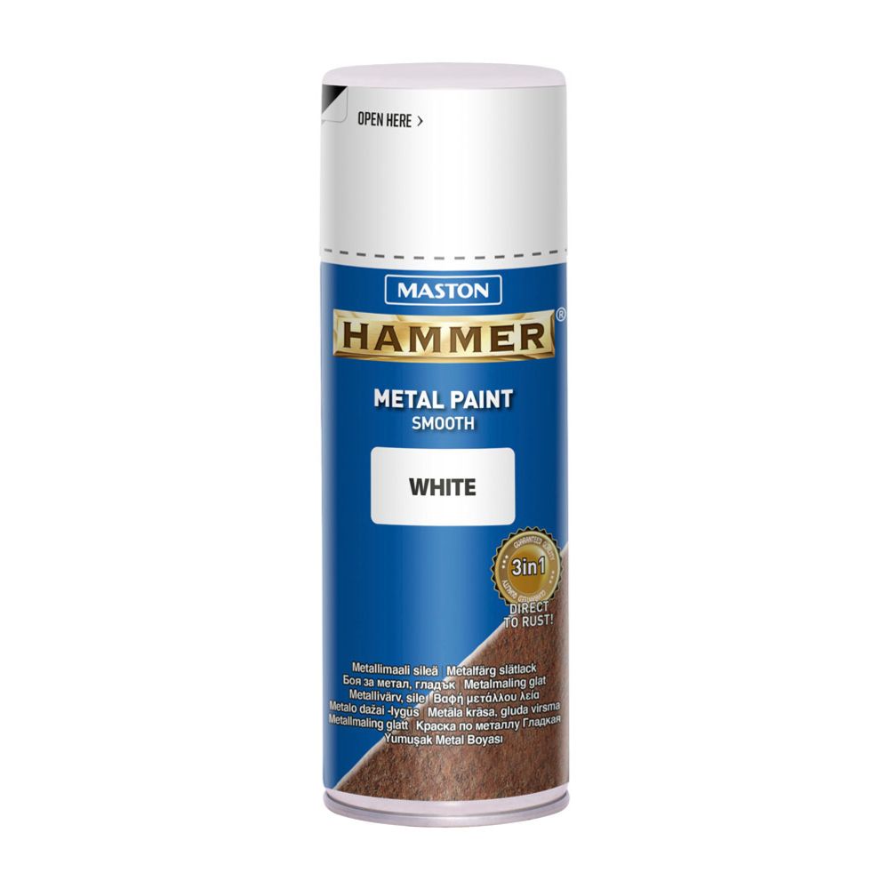 Maston Spraymaali Hammer sileä valkoinen 400 ml