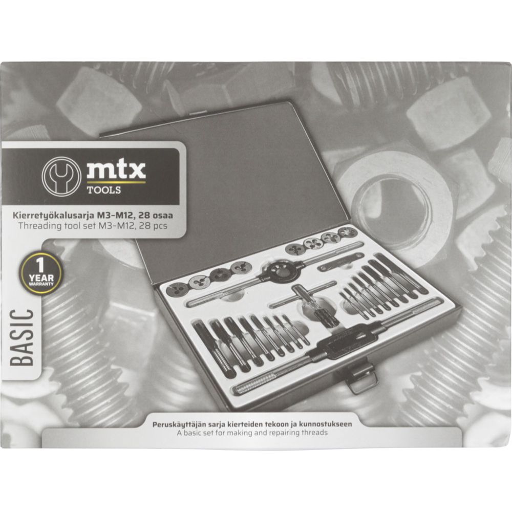 MTX Tools Basic keermestuskomplekt M3-M12, 28 osa