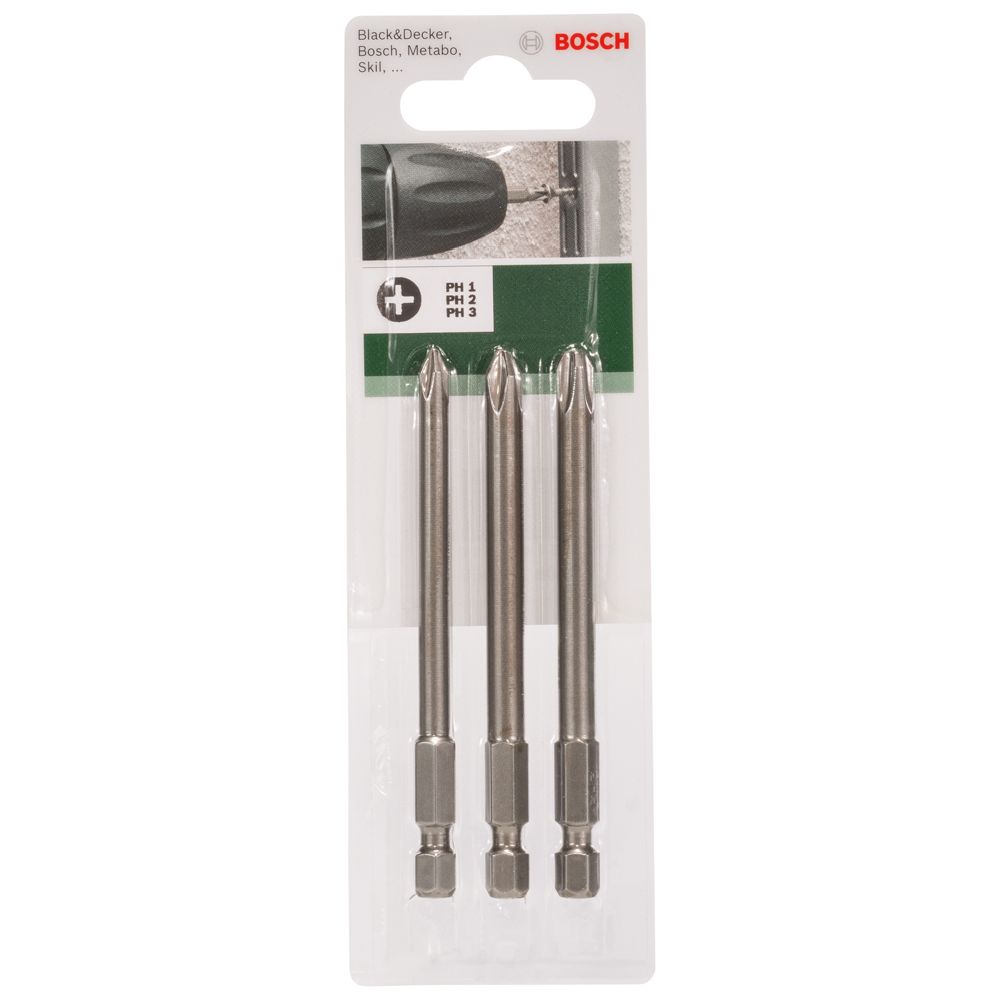 Bosch kruvikeeraja otsikute komplekt PH1/2/3 89 mm 3 tk
