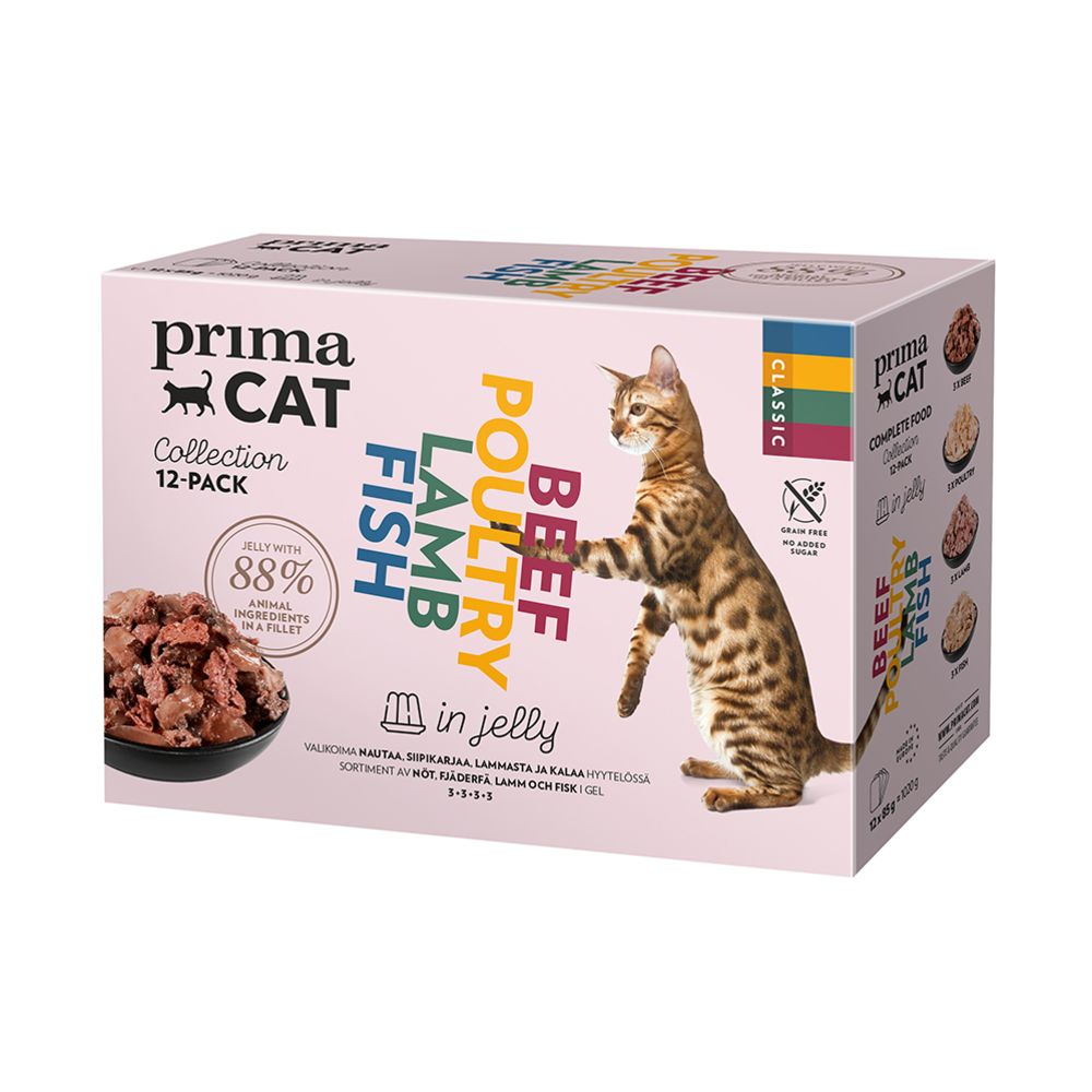 PrimaCat Classic kassitoiduvalik tarrendis 12 x 85 g