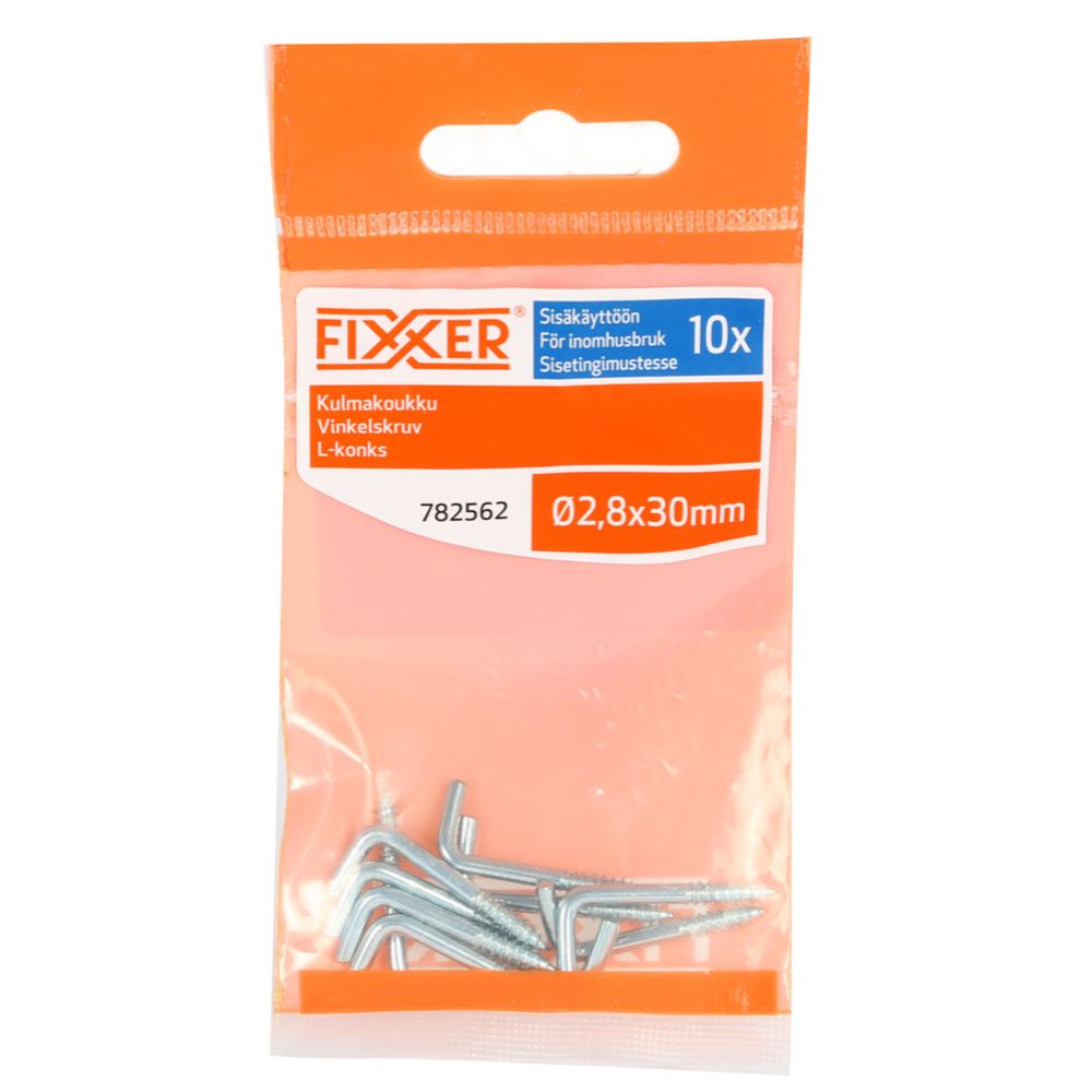 Fixxer® L-konks tsingitud 28 x 30 mm 10 tk