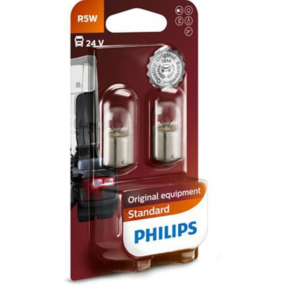 Philips BA15s-polttimopari 24V 5W R5W