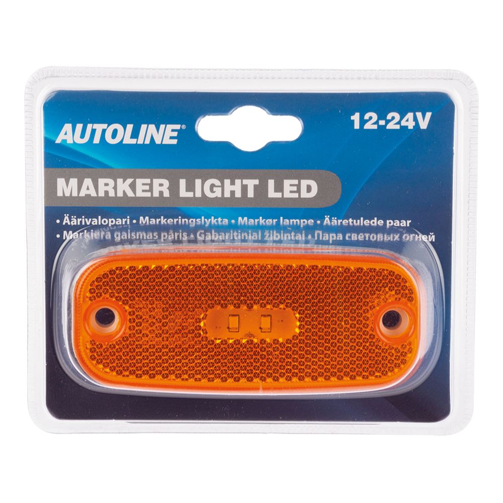 LED-positionsljus 12–24 V gul 111 x 46 mm