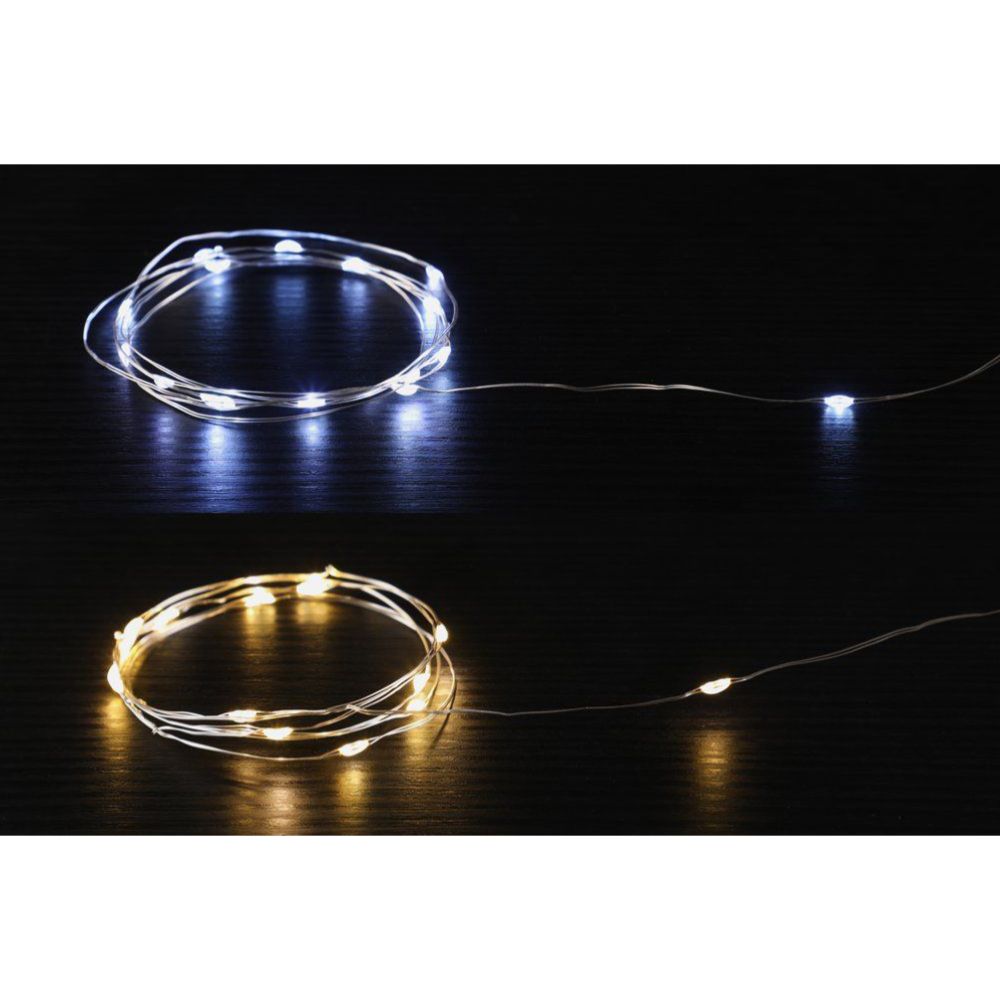 Finnlumor 100 micro-LED ljusslinga utomhus 3 x AA 10 m