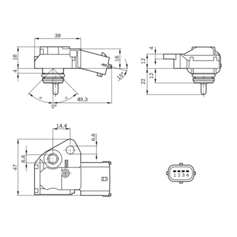 Sensor, bränsletryck 28-4078