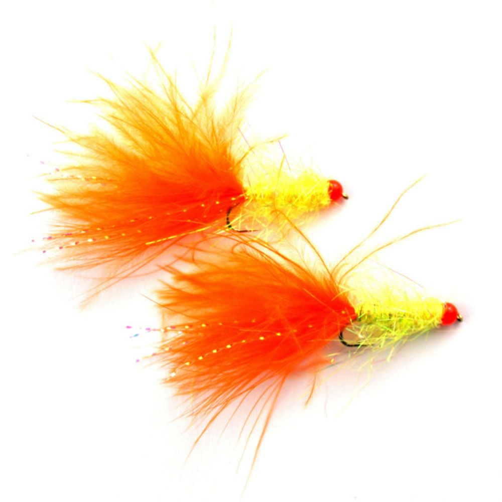 Eumer leech streamer orange/gul #12 2 st.