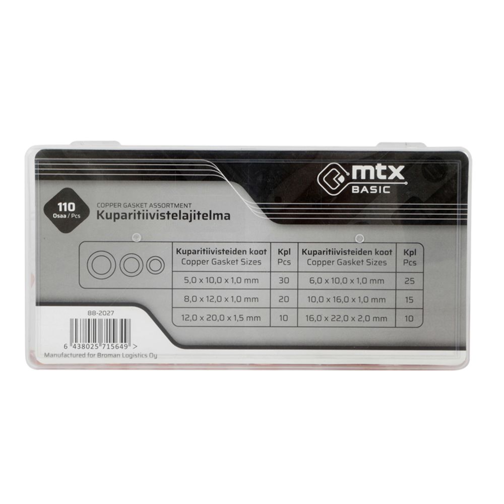 MTX Basic kuparitiivistelajitelma 110 osaa