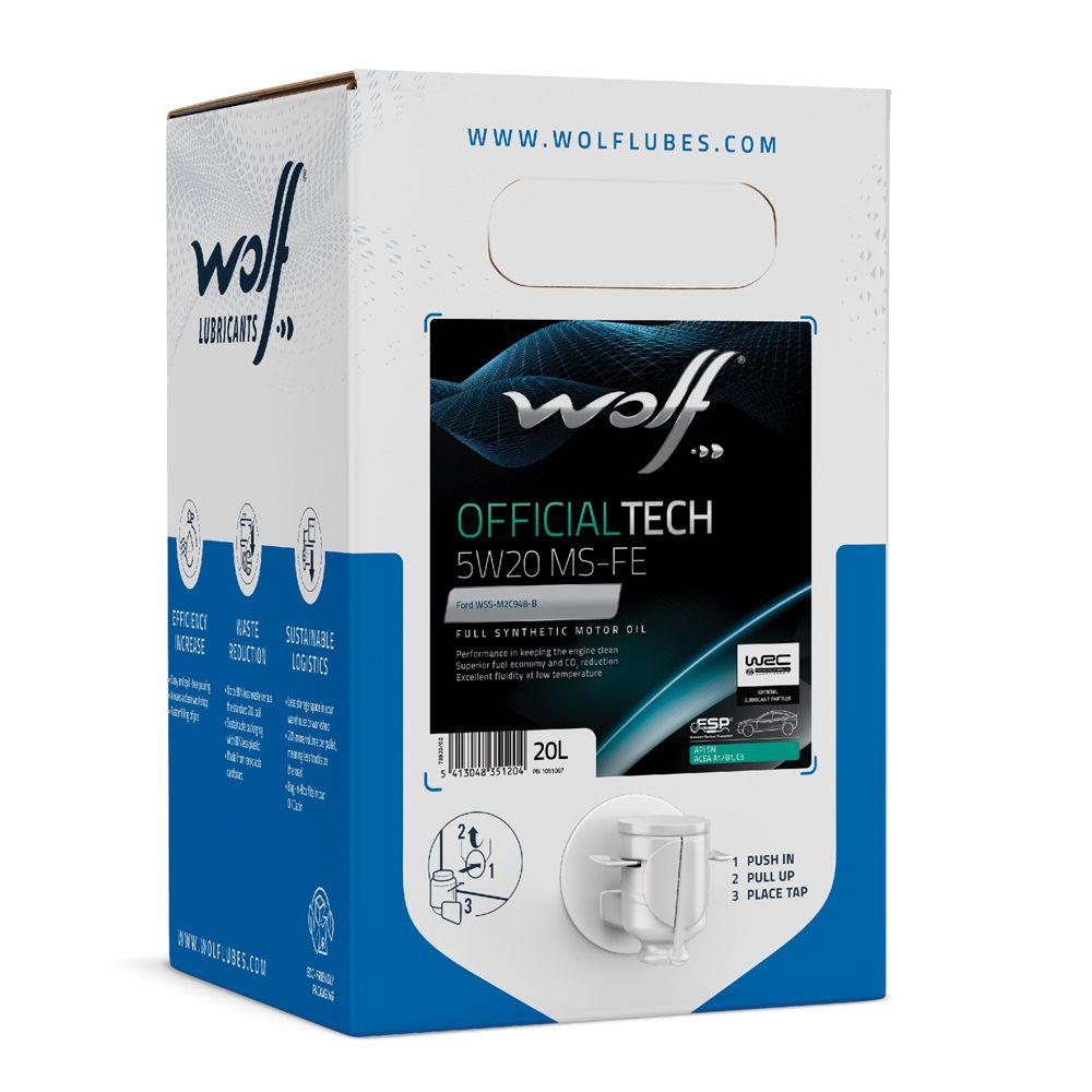 WOLF Officialtech 5W20 MS-FE 20 l moottoriöljy BIB