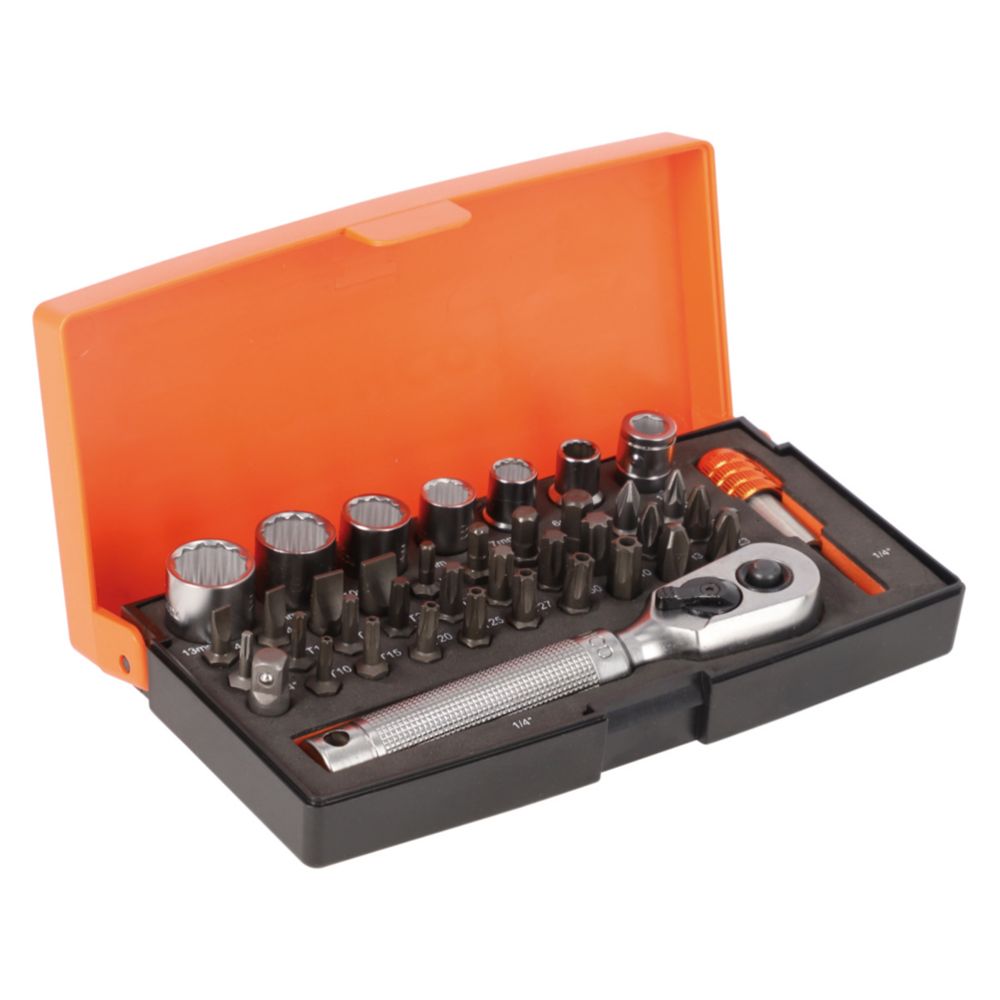 Bahco hylsysarja 1/4", Bi-hex-profiili ja ruuvimeisseli