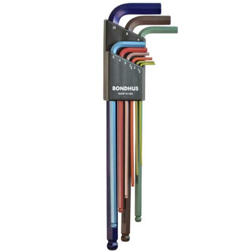 Bondhus BLX9MCG pikk kuuskantvõtmete komplekt 1,5-10 mm "Color"