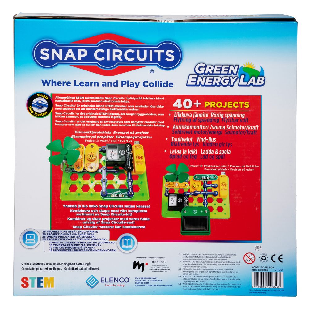 Snap Circuits Green Energy Lab õpetlik mänguasi