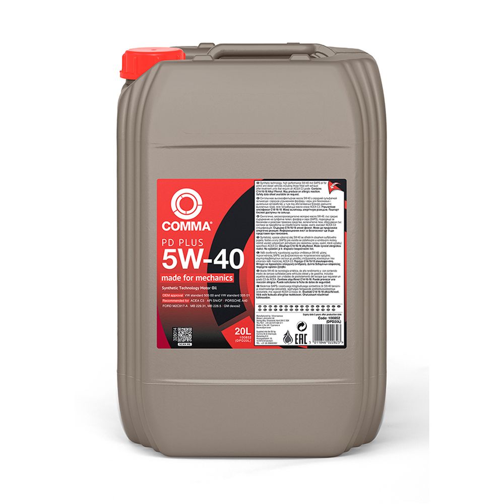 Comma PD Plus 5W-40 Diesel/DPF 20 l moottoriöljy